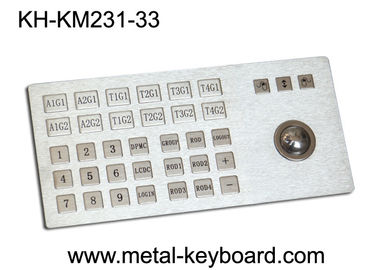 Ruggedized Metal Panel Mount Industrial Keyboard with Trackball