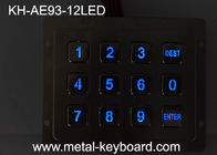 مقاومة للماء بإضاءة خلفية LED لوحة مفاتيح من الفولاذ المقاوم للصدأ 4X3 12 مفتاحًا