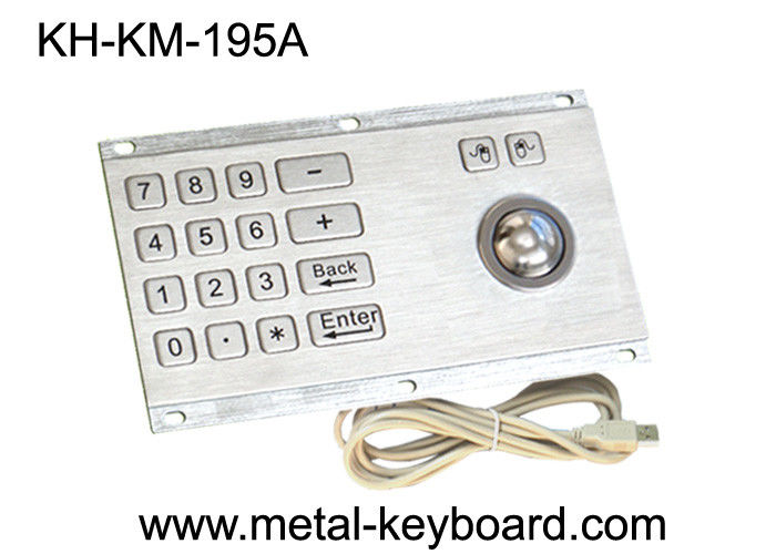 Indoor / Outdoor Rugged Water Proof Kiosk Industrial Numeric Keyboard With Trackball Mouse