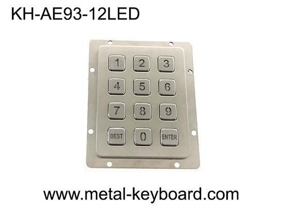 لوحة مفاتيح رقمية معدنية خفيفة في 3x4 مصفوفة 12 مفتاح لوحة مفاتيح من الفولاذ المقاوم للصدأ